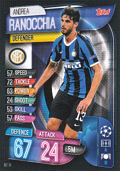 Andrea Ranocchia Internazionale Milano 2019/20 Topps Match Attax CL #INT14